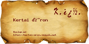 Kertai Áron névjegykártya